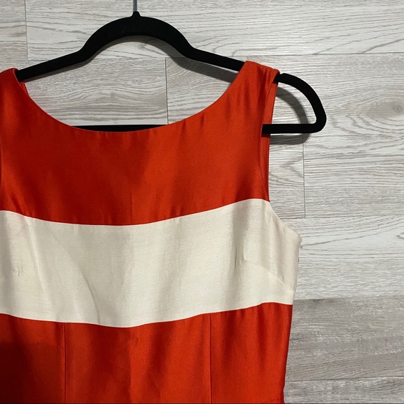 Kate Spade Red/Orange & Cream Colorblock Dress - Picture 4 of 10